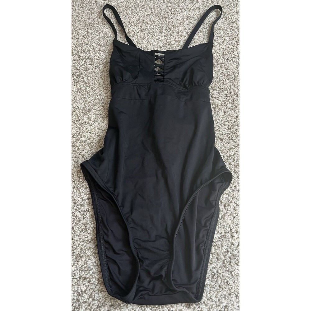 Women's Lands End Black One-piece Swimsuit, Size 4